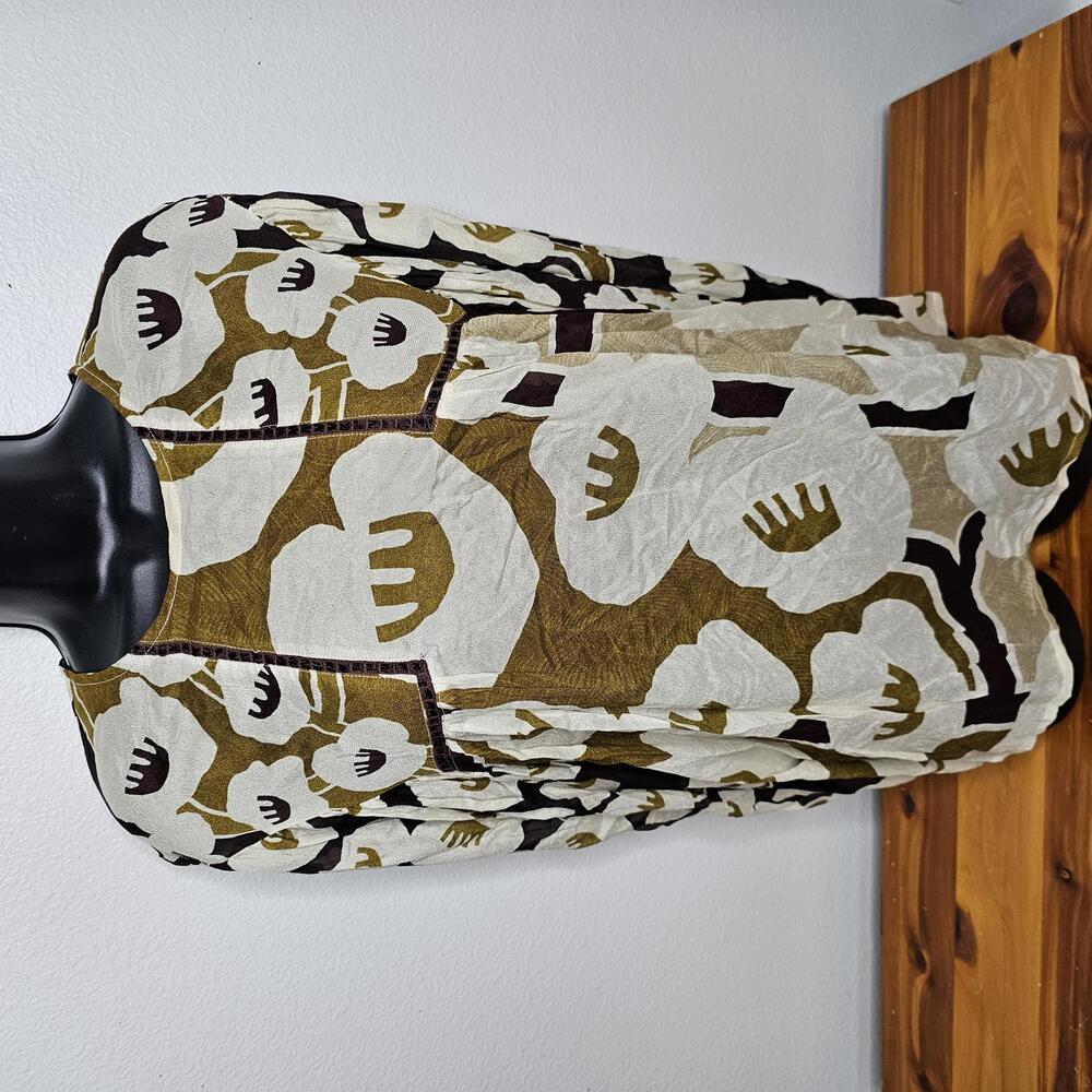 NWOT $128 Bl^nk London x Anthropologie MIRANDA PEASANT M Brown Floral Blouse